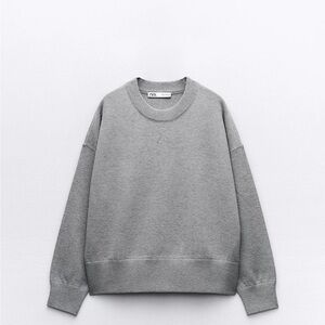 Zara Gray Crewneck Sweater Soft Knit Casual